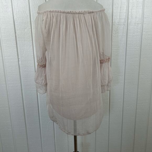 Eliana Baldi Silk Top Blouse Made in Italy Balletcore Romantic Princess Large - Picture 5 of 7